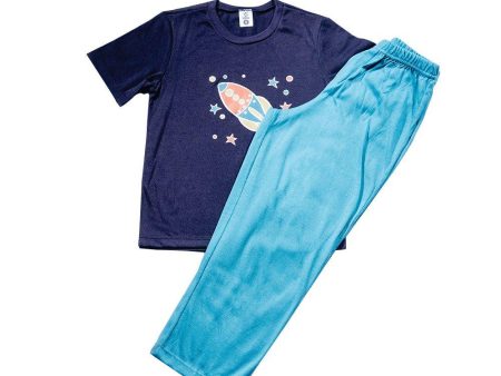 pijama nino fondo entero manga corta pantalon talla 4 color azul oscuro marca mi puppa Online now