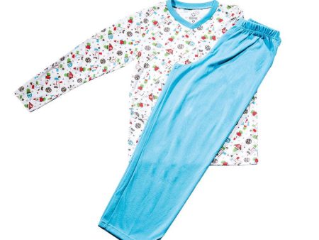 pijama nino pantalon manga larga cuello v talla 12 color verde marca mi puppa Supply