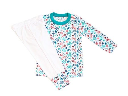 pijama bebe manga larga pantalon  talla 6 12 color azul turquesa medio marca mi puppa Sale