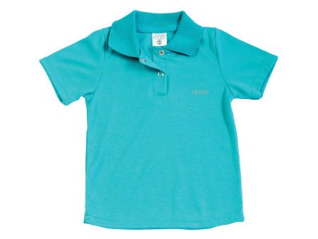 maniseta bebe tipo polo cuello tejido talla 6 12 color azul turquesa medio marca mi puppa Hot on Sale