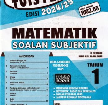 Modul Tuisyen Edisi 2024 25 Matematik Tahun 1 Soalan Subjektif Sale